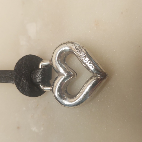 Brighton 3D Silver Heart Signature Purse Charm On Black Leather Strap, EUC! - Picture 5 of 12